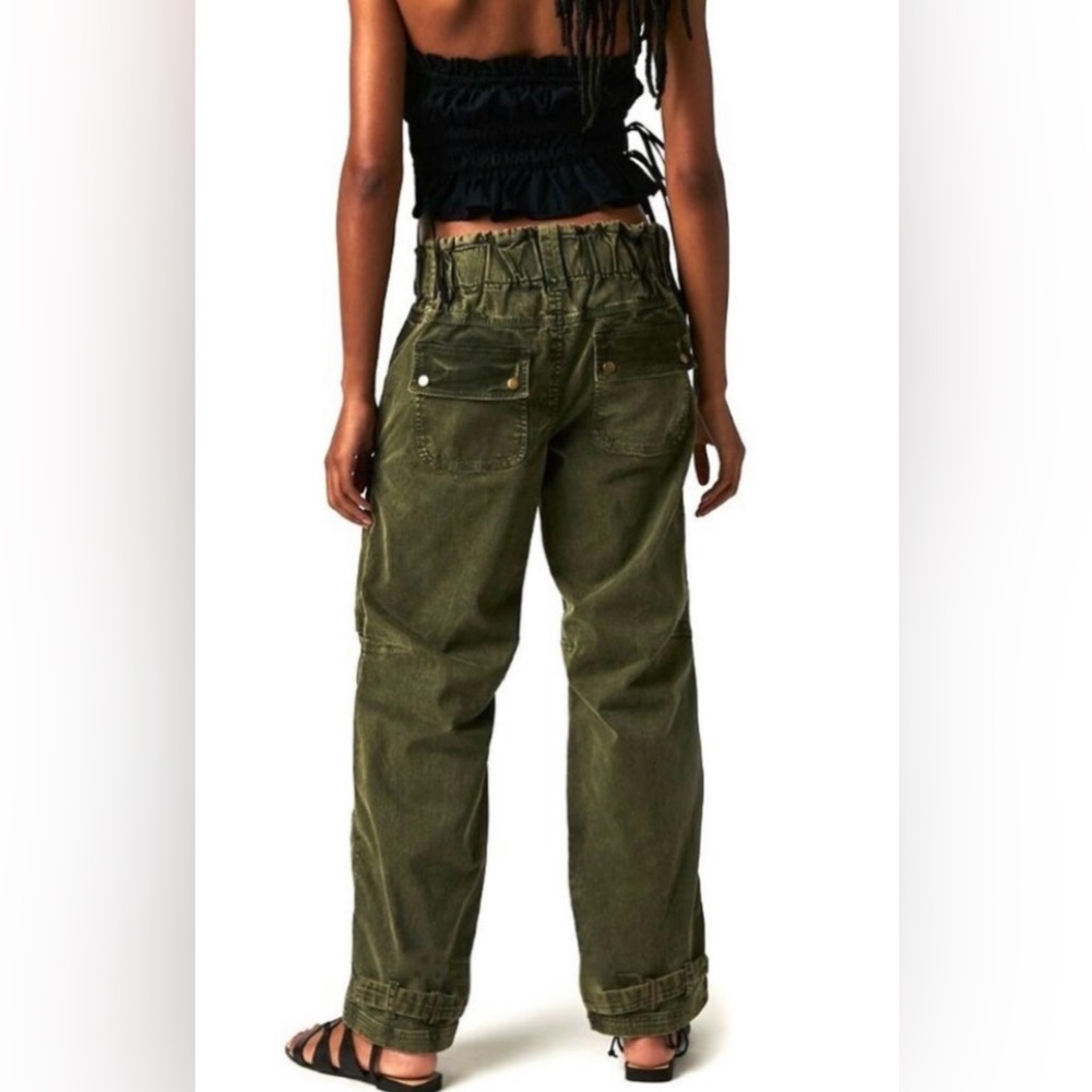 Free People Can't Compare Cargo Pants In Dusty Olive - Picture 3 of 15